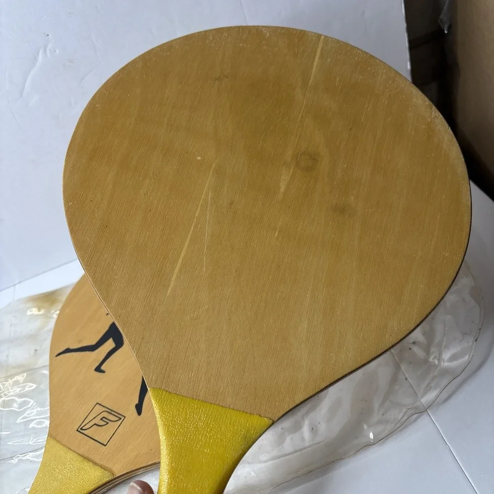 Vintage Franklin Paddle Ball Paddles Set of 2 Beach Backyard Picnic Play Wooden - Picture 3 of 8